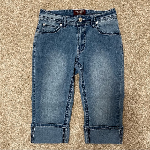 Angels Jeans 6 Medium Wash Shorts Capris Pocket Design Y2K - Picture 1 of 10